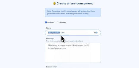 Effortless Announcement Banners