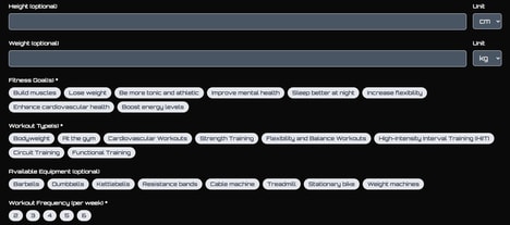 Personalized Fitness Planning