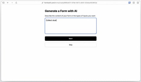 AI Form Creation
