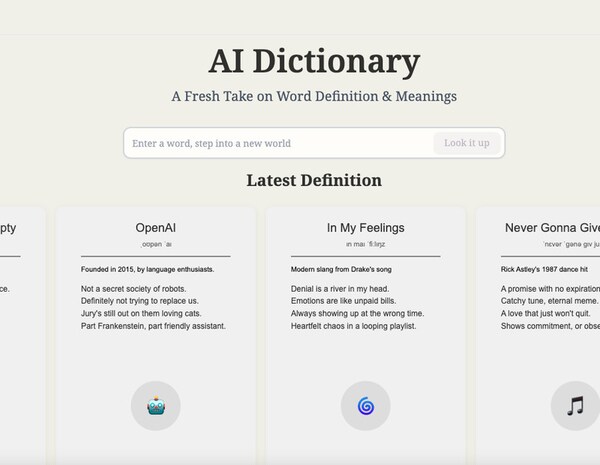 Interactive Language Tools: AI Dictionary Redefines Words With Fun ...