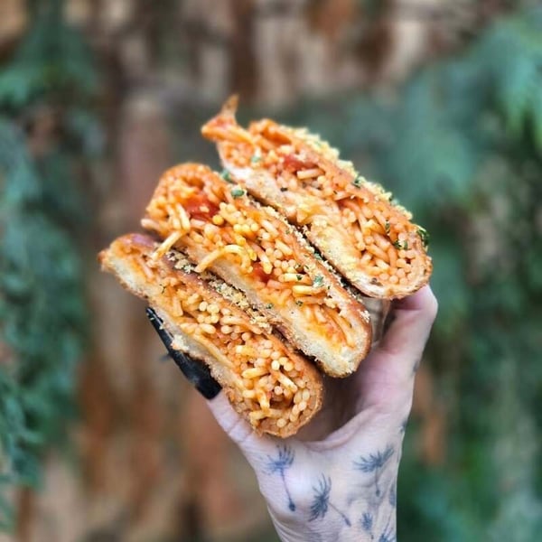 Spaghetti-Filled Donuts