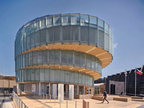 Sleek Spiralling Ramp Pavilions