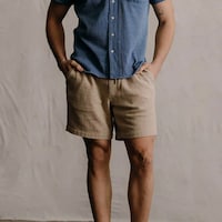 Breathable Textured Tweed Shorts Image 1