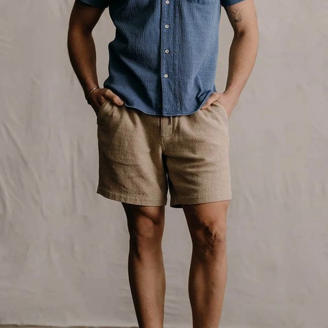 Breathable Textured Tweed Shorts