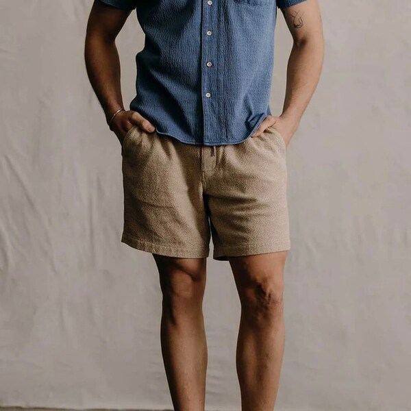Breathable Textured Tweed Shorts