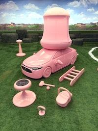 Tent-Integrated Pink Cars Image 2