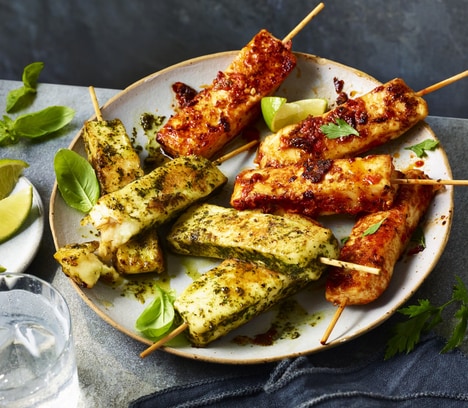 Spicy Halloumi Kebabs