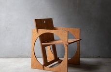 Geometric Flatpacked Wooden Armchairs