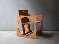 Geometric Flatpacked Wooden Armchairs