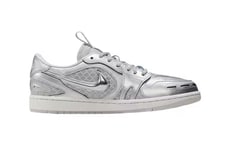 Metallic Silver-Tinged Sneakers