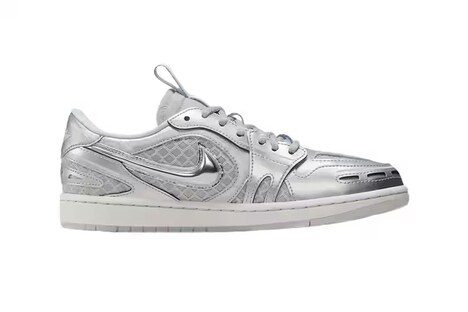 Metallic Silver-Tinged Sneakers