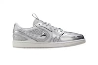 Metallic Silver-Tinged Sneakers