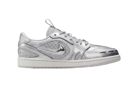Metallic Silver-Tinged Sneakers