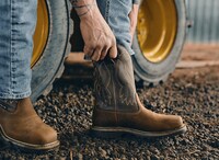 Cowboy-Style Work Boots Image 2