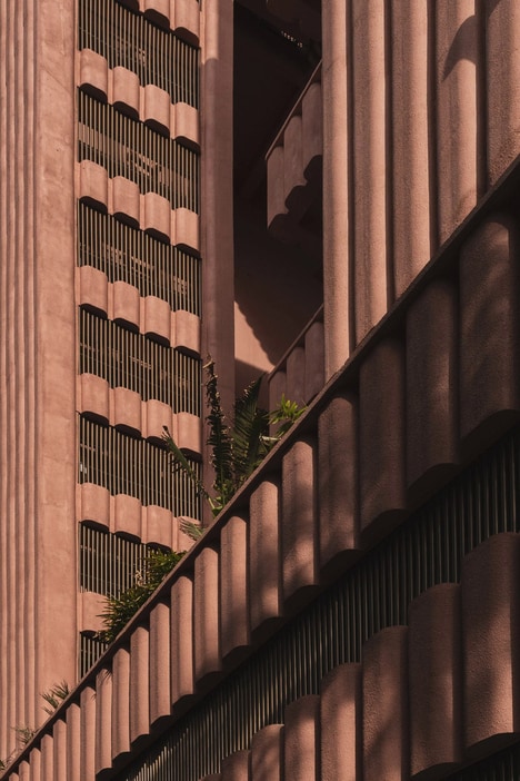 Pink Fluted Concrete Apartments