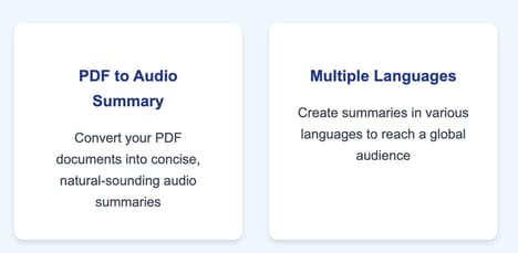 Multilingual Audio Summaries