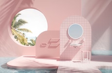 Pink-Hued Bath Lines