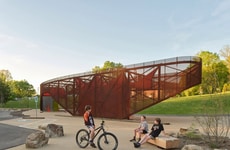 Cantilevered Porous Steel Pavilions