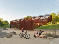 Cantilevered Porous Steel Pavilions
