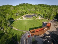 Cantilevered Porous Steel Pavilions Image 2