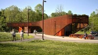 Cantilevered Porous Steel Pavilions Image 3