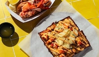 Seasonal Seafood-Topped Pizzas