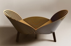 Sculptural Dynamic Two-Person Benches