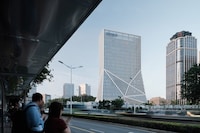 White-Ceramic Striped Facade Buildings Image 2