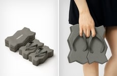 Concrete Brick-Themed Footwear