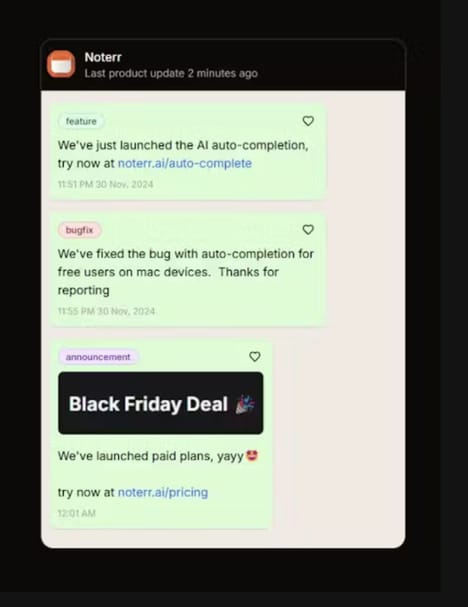 Product Update Hubs