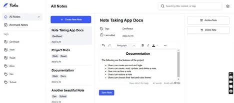 Accessible Note Managers
