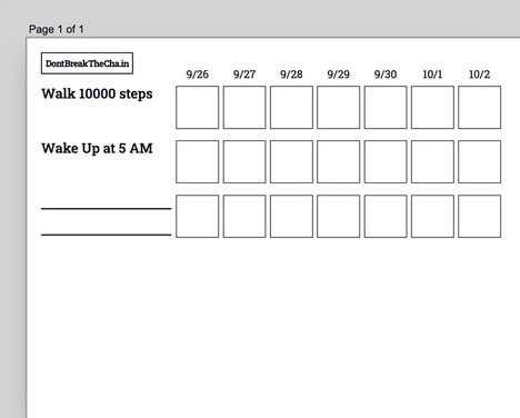 Goal Tracking Templates