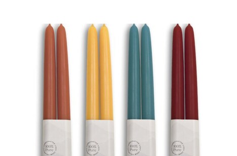 Fall-Inspired Beeswax Taper Candles
