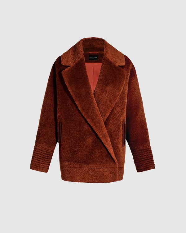 Textured Alpaca Outerwear : Bouclé Alpaca Dropped Shoulder