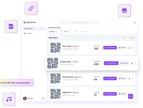 Dynamic QR Management : QR Code Developer
