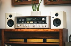 Sleek Latte-Colored Studio Monitors