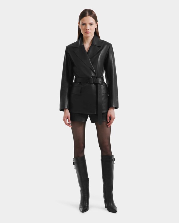 Elevated Leather Blazer Jackets