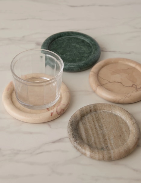 Warm-Toned Marble Coasters
