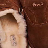 Shearling-Lined Suede Slippers
