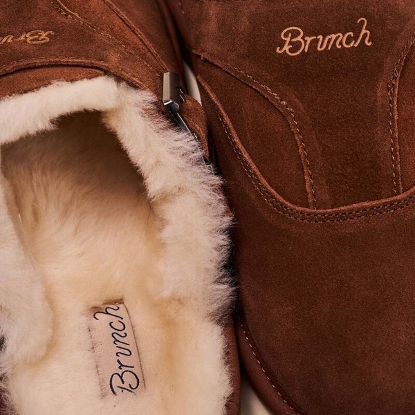 Shearling-Lined Suede Slippers