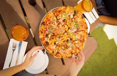 Mango-Topped Brewery Pizzas