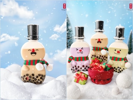 Wintry Bubble Tea Cups