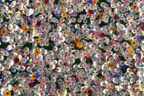 Mirrored Flower Installations
