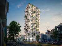 Curved Green Towers Image 1