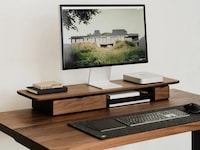 Wood Desk Shelves Image 1