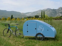 Teardrop-Shaped Bike Campers