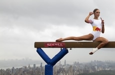 Daring Gymnast Stunts