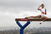 Daring Gymnast Stunts
