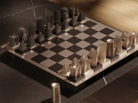 Brutalist Chess Sets