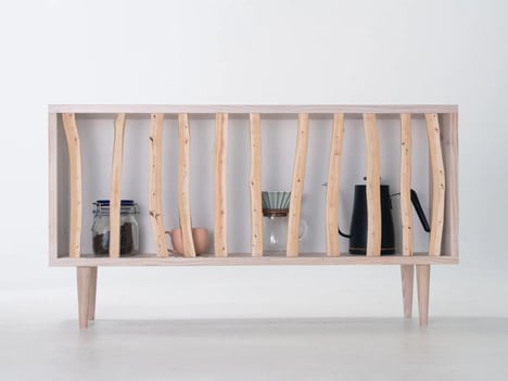 Forest-Inspired Wooden Cabinets
